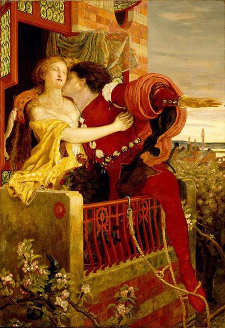 Форд Мэдокс Браун - Ромео и Джульетта_Знаменитая сцена на балконе (1870)